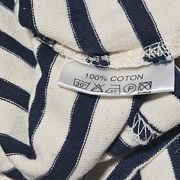 Hublot Striped Nautical Long Sleeve Shirt Infant Size 12 Months White Navy - Picture 5 of 5